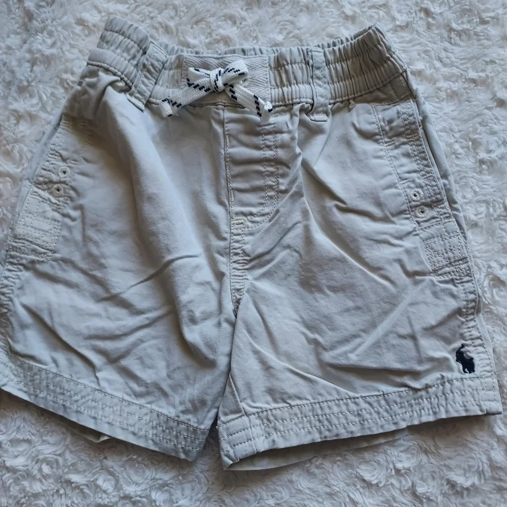 Ralph Lauren Beige Cotton Kids Drawstring Shorts & Bloomers 18mo 2 Pieces